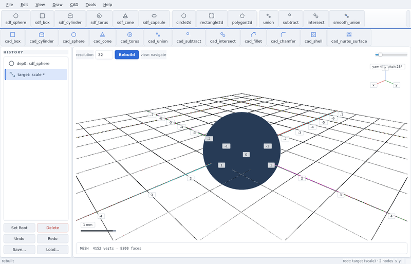 GeoStudio screenshot (sandbox run): scale