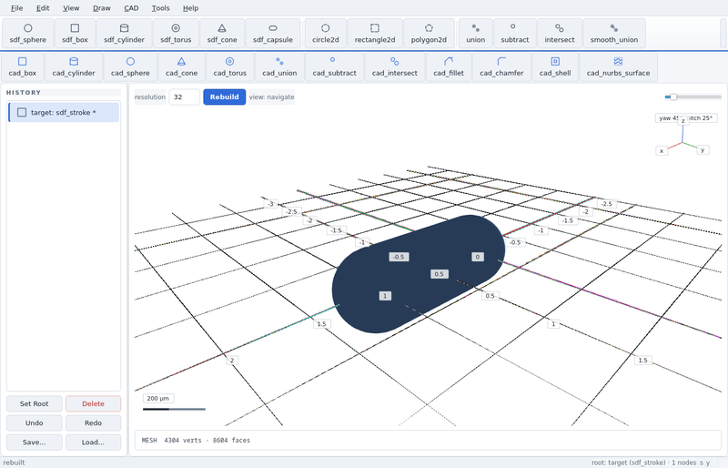 GeoStudio screenshot (sandbox run): sdf stroke