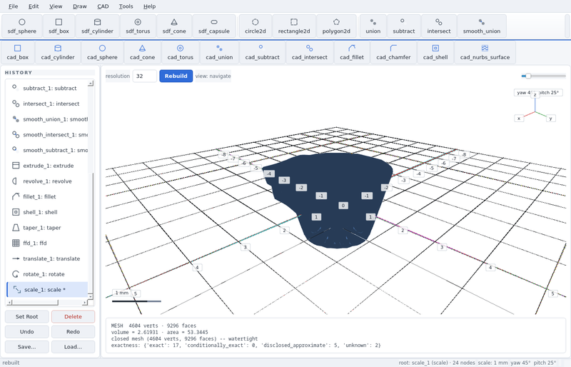 GeoStudio screenshot (toolbar run): scale